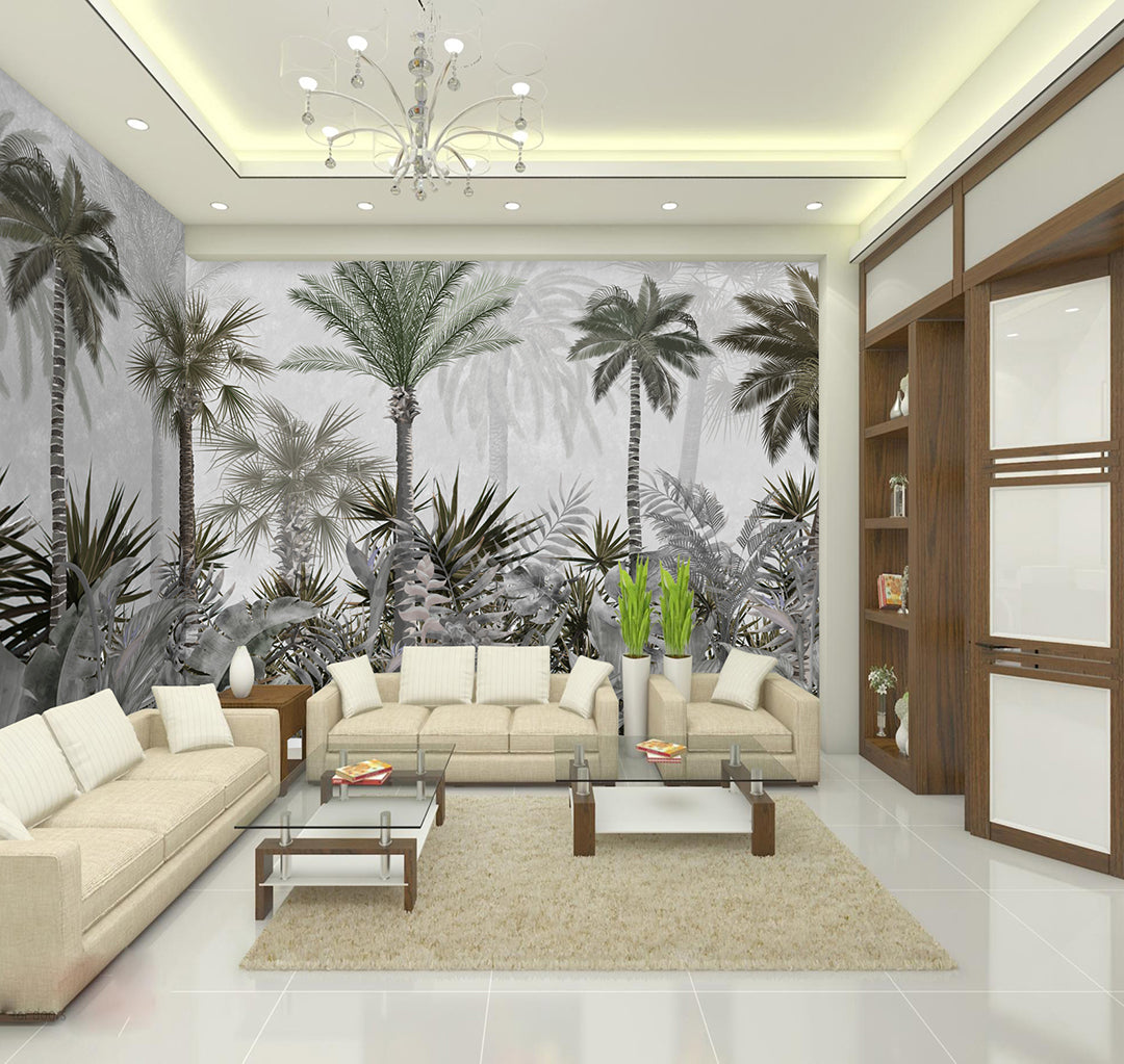 Palm Haven Botanical wallpaper design view 2 | MWA-LWZ-235