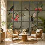 Bird View Botanical wallpaper design view 2 | MWA-LWZ-234