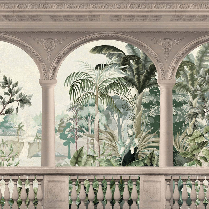 Arched Garden Architecture wallpaper for living room & foyer interiors | MWA-LWZ-233