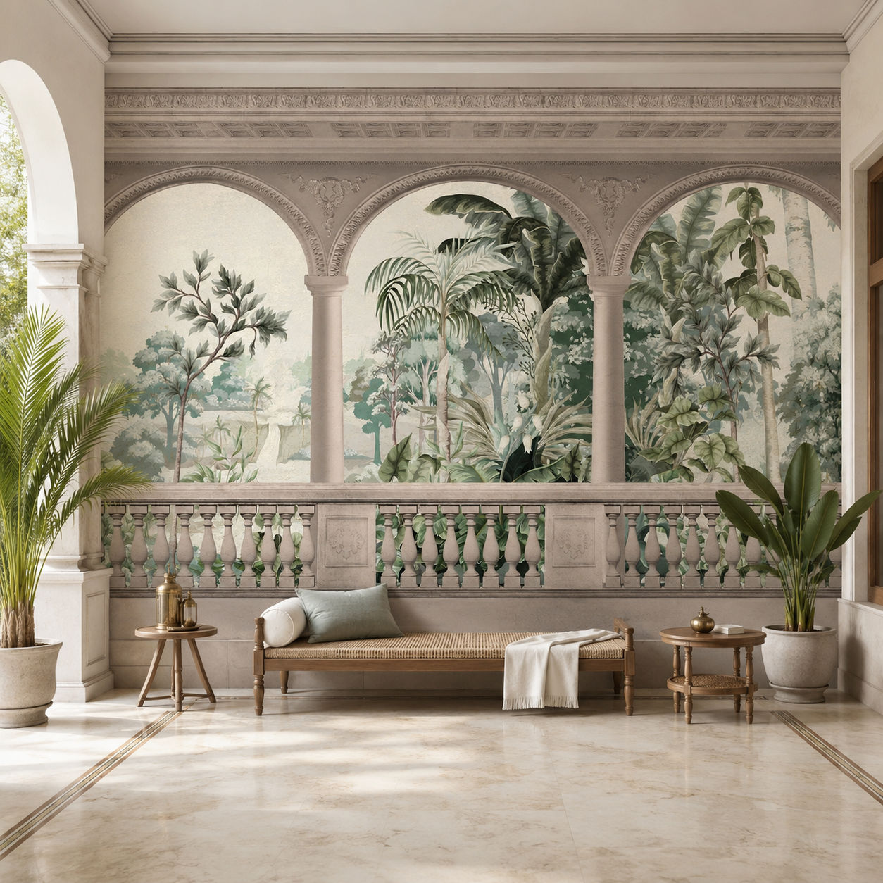 Arched Garden Architecture wallpaper design view 2 | MWA-LWZ-233