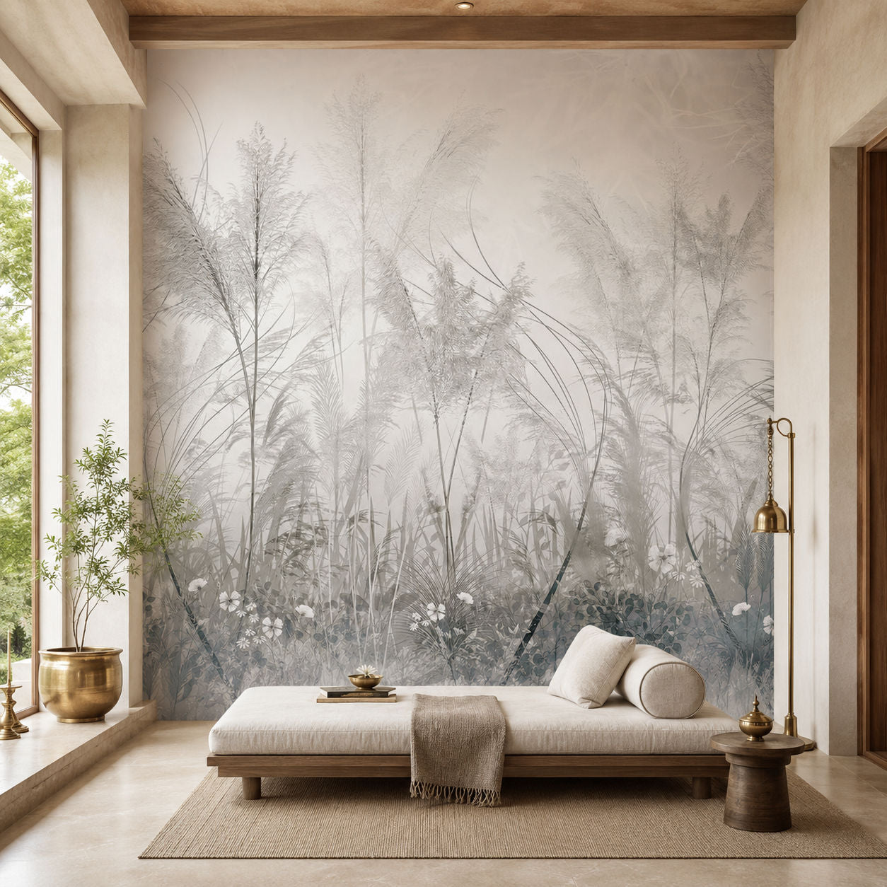 Grassy Glade Botanical wallpaper design view 2 | MWA-LWZ-231