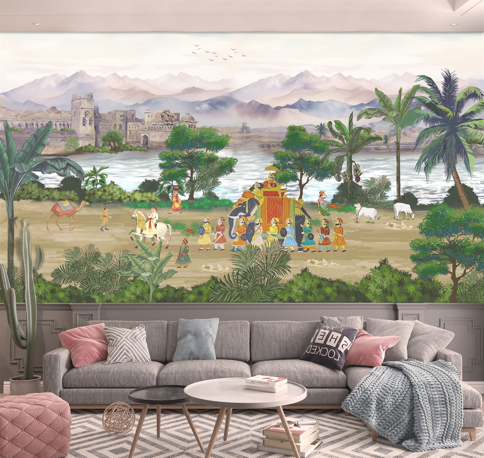 Indian Empire Landscape wallpaper design view 2 | MWA-LWZ-227