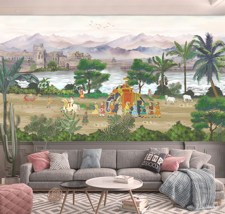 Indian Empire Landscape wallpaper design view 2 | MWA-LWZ-227