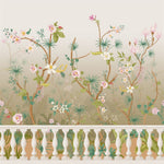 Floral Terrace Botanical wallpaper for dining room & bedroom interiors | MWA-LWZ-224