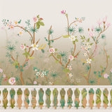 Floral Terrace Botanical wallpaper for dining room & bedroom interiors | MWA-LWZ-224
