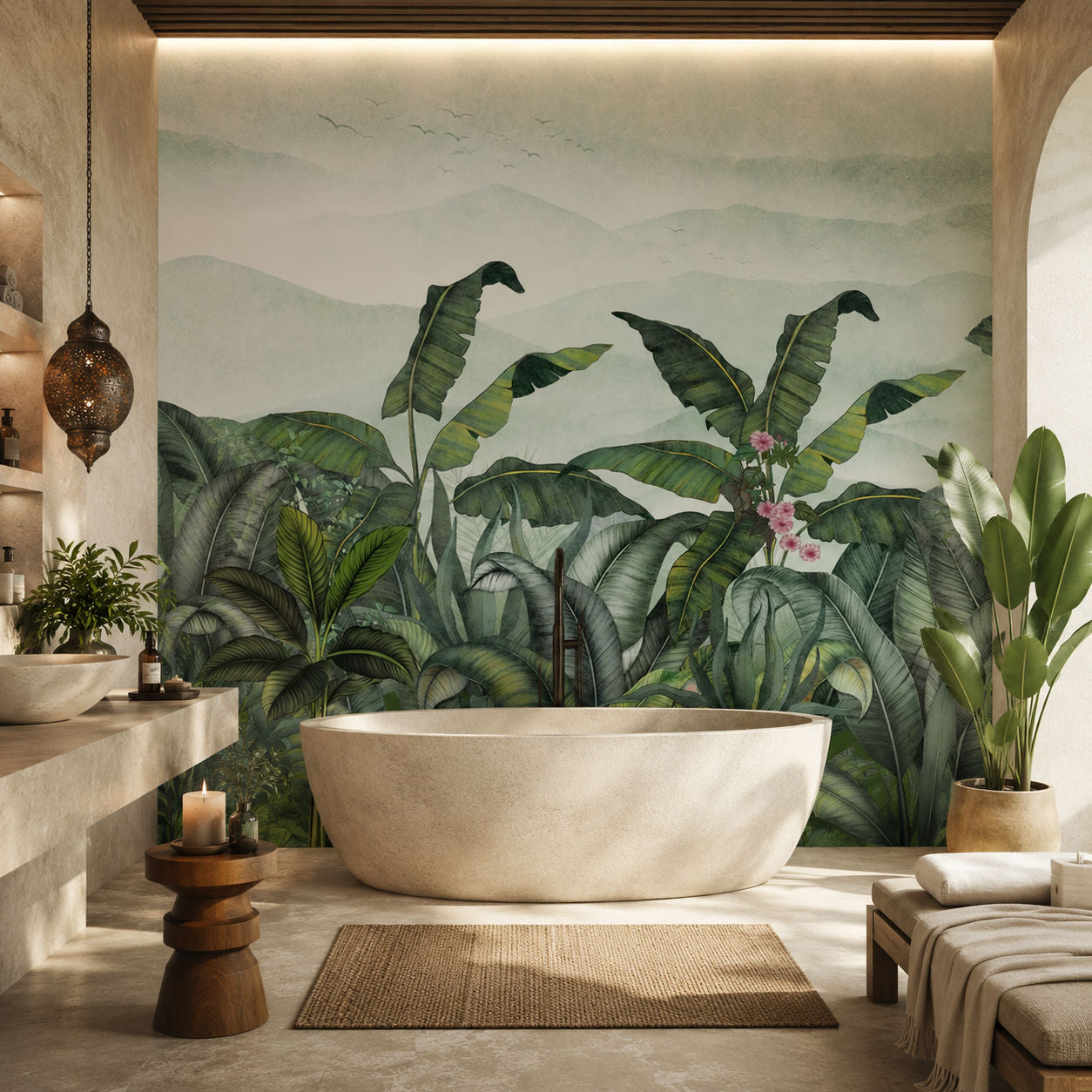 Leaf Bliss Botanical wallpaper design view 2 | MWA-LWZ-222