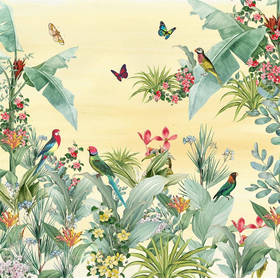 Natures Symphony Botanical wallpaper for living room & resort interiors | MWA-LWZ-221