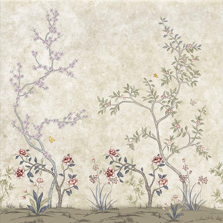 Dreamy Flora Botanical wallpaper for living room & bedroom interiors | MWA-LWZ-220