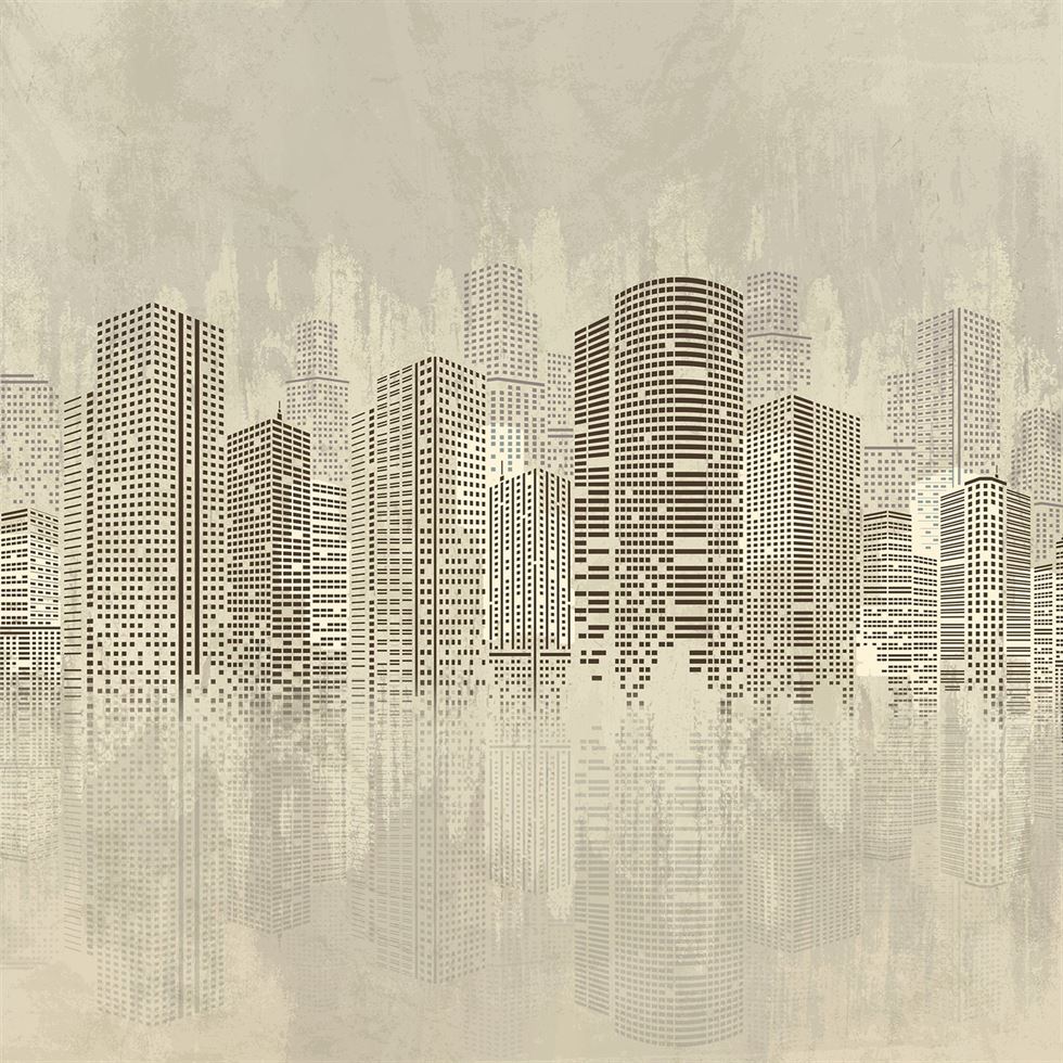 City of Dreams Architecture wallpaper for living room & foyer interiors | MWA-LWZ-219