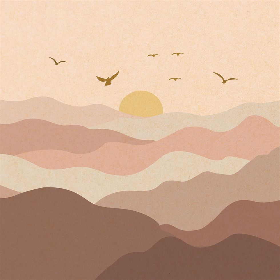 Setting Sun Landscape wallpaper for living room & bedroom interiors | MWA-LWZ-217
