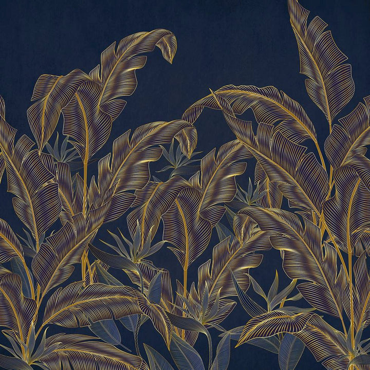 Golden Leaves Botanical wallpaper for living room & resort interiors | MWA-LWZ-215