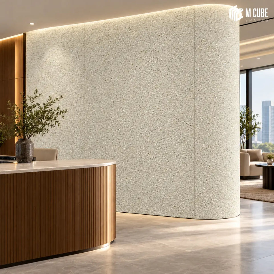 Natural Mineral Stone Headboard Feature Wall for Premium Corporate Lounge - Commercial inspiration