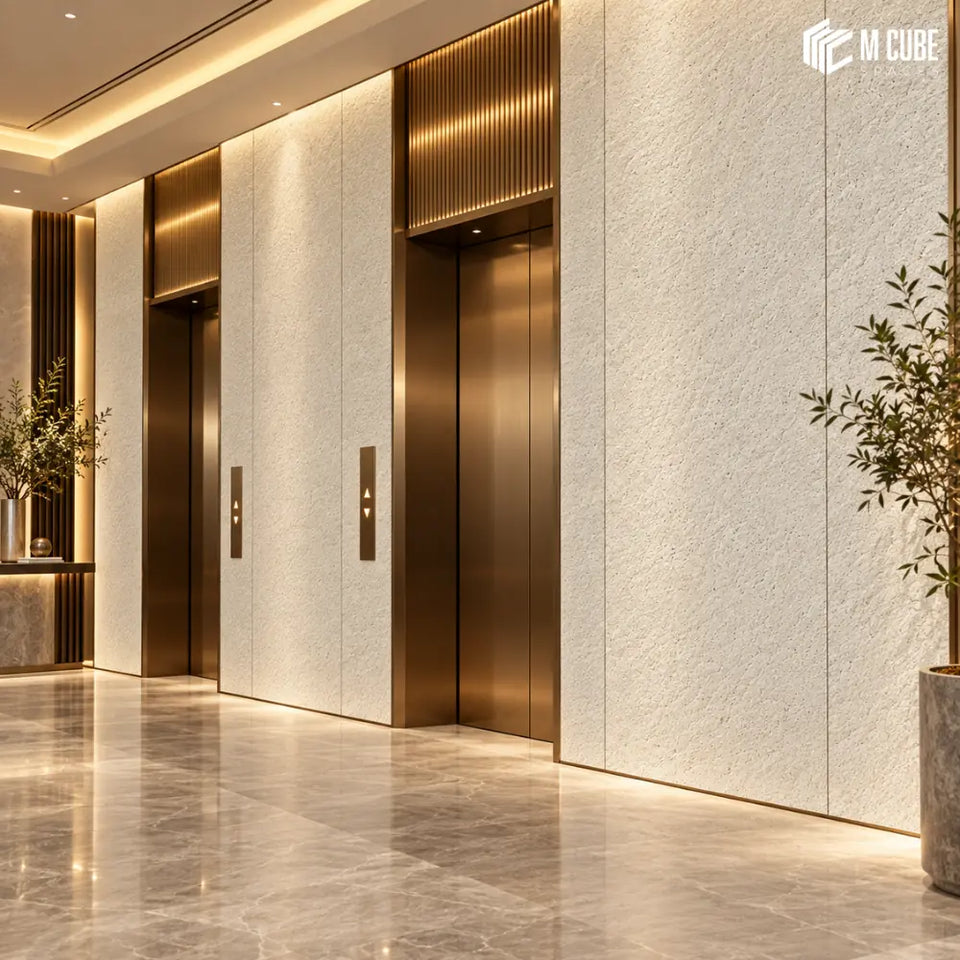 Architectural Mineral Stone Feature Wall for Contemporary Commercial Lounge - Commercial inspiration