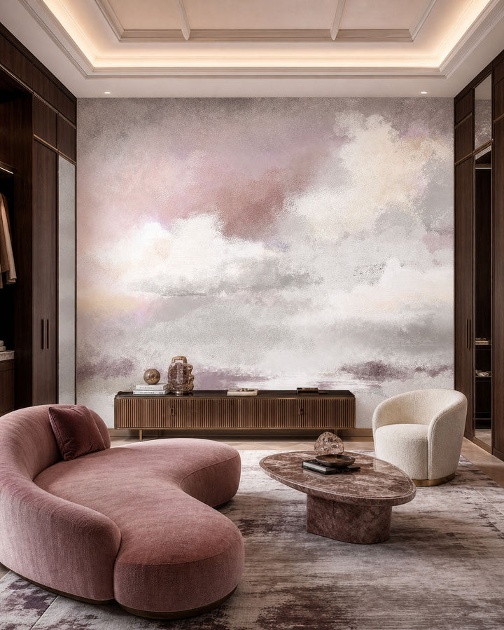 Whispers of the Sky (Pink) Landscape wallpaper design view 2 | MWA-LWZ-310