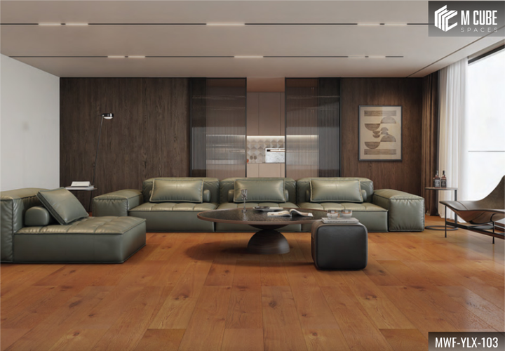 MWF-YLX-103 Charcoal Depths Dark Smoked Oak Engineered Hardwood Flooring - Image 1