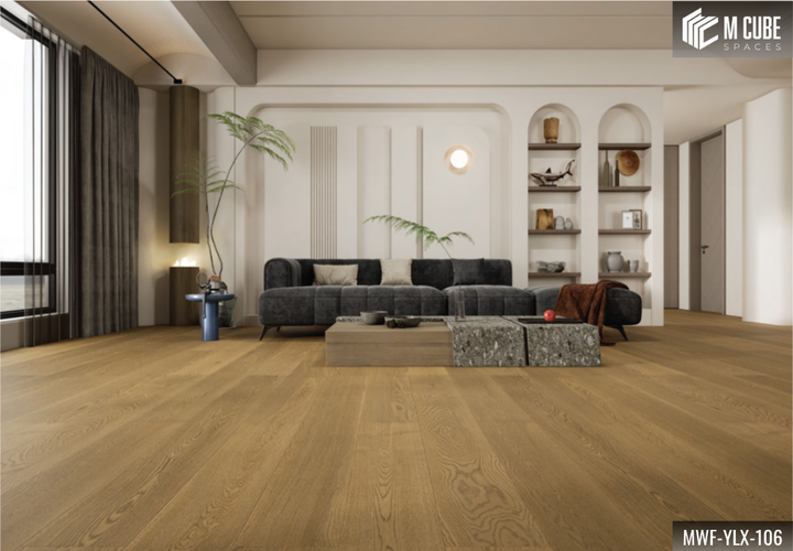 MWF-YLX-106 Harvest Gold Medium Unsmoked Oak Engineered Hardwood Flooring - Image 1