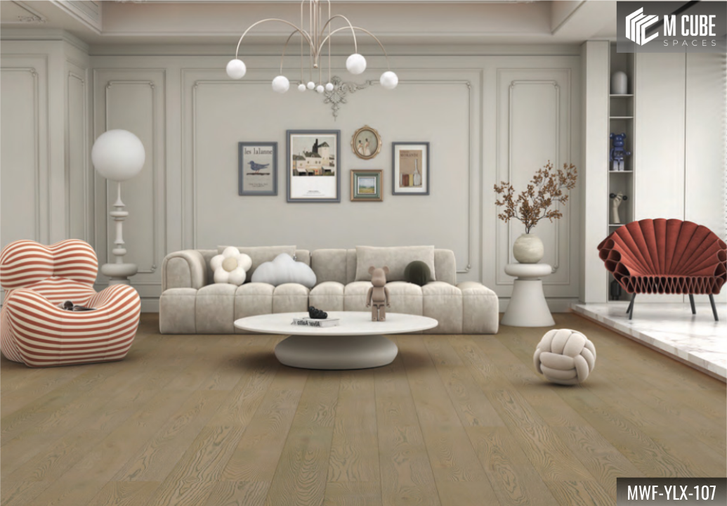 MWF-YLX-107 Pearlescent Grey Light Grey Oak Engineered Hardwood Flooring - Image 1