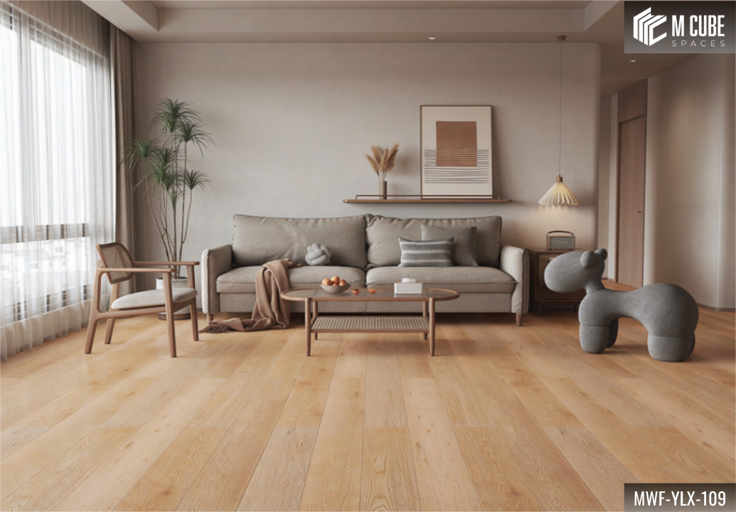 MWF-YLX-109 Beige Radiance Light Unsmoked Oak Engineered Hardwood Flooring - Image 1