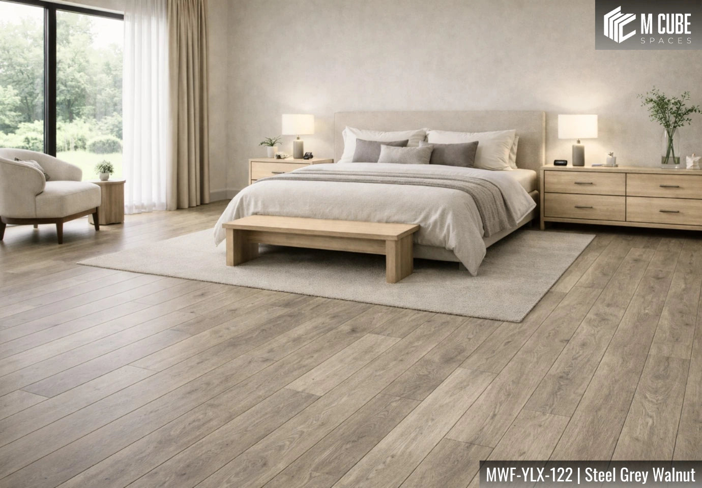 MWF-YLX-122 Steel Grey Walnut Engineered Hardwood Flooring