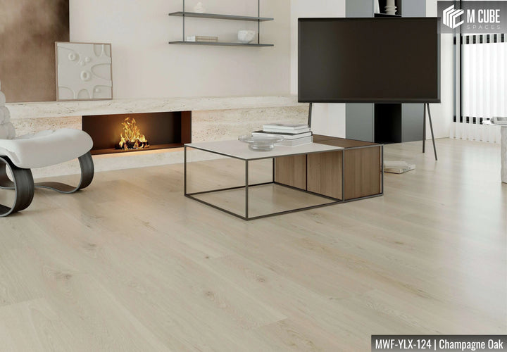 MWF-YLX-124 Champagne Oak Laminated Wooden Flooring