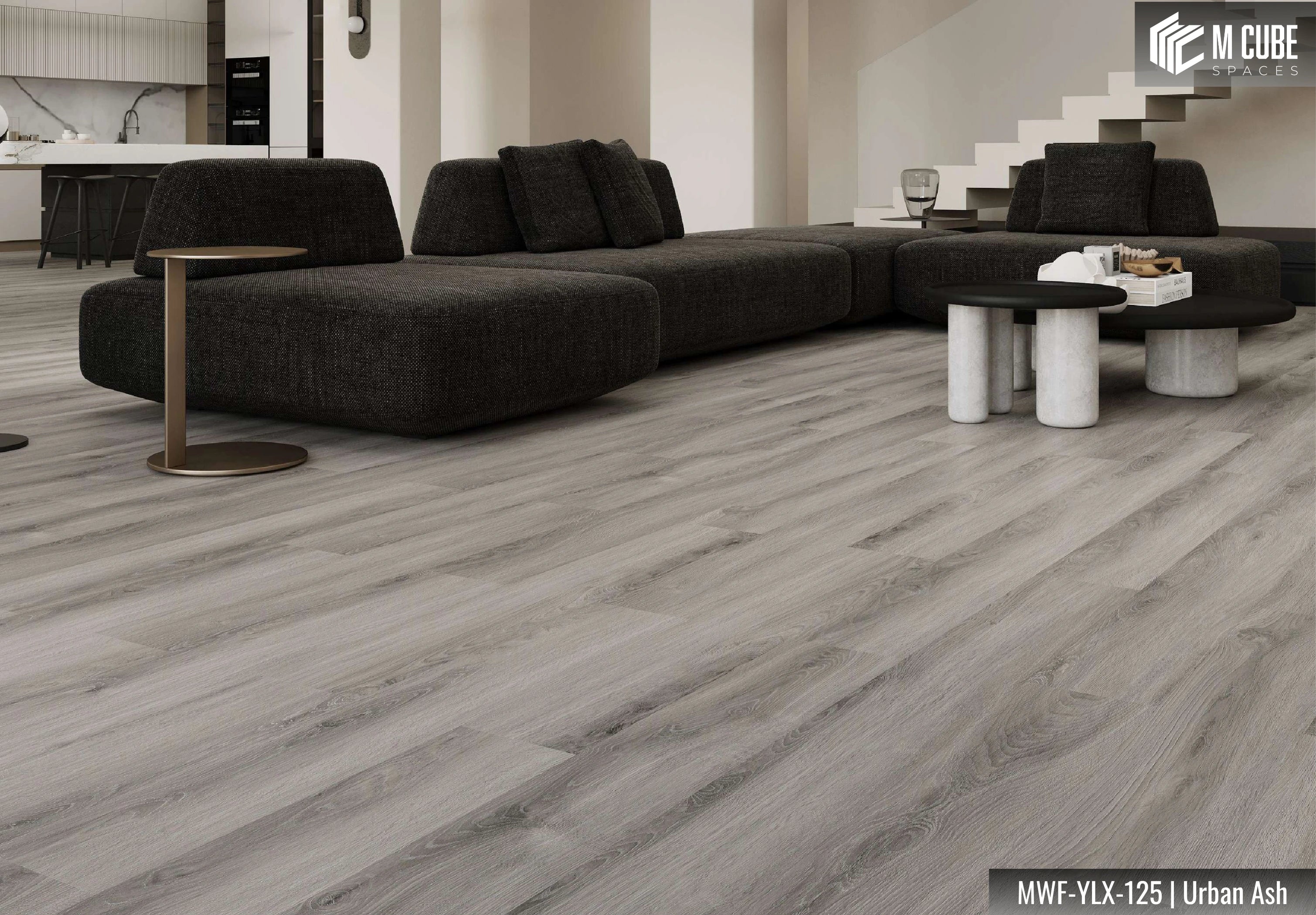 MWF-YLX-125 Urban Ash Laminated Wooden Flooring