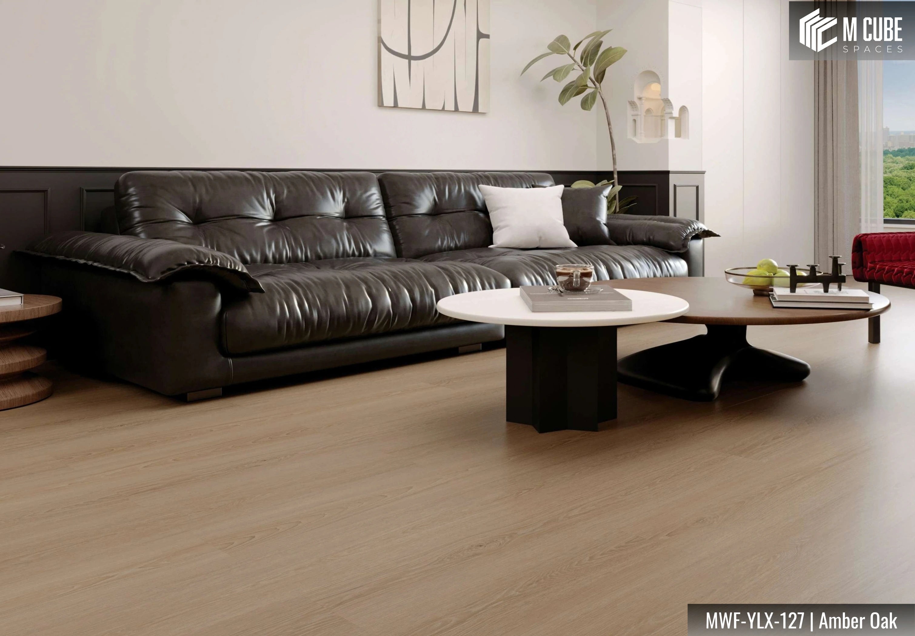 MWF-YLX-127 Amber Oak Laminated Wooden Flooring