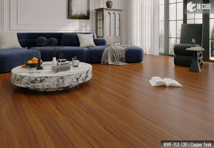 MWF-YLX-130 Copper Teak Laminated Wooden Flooring