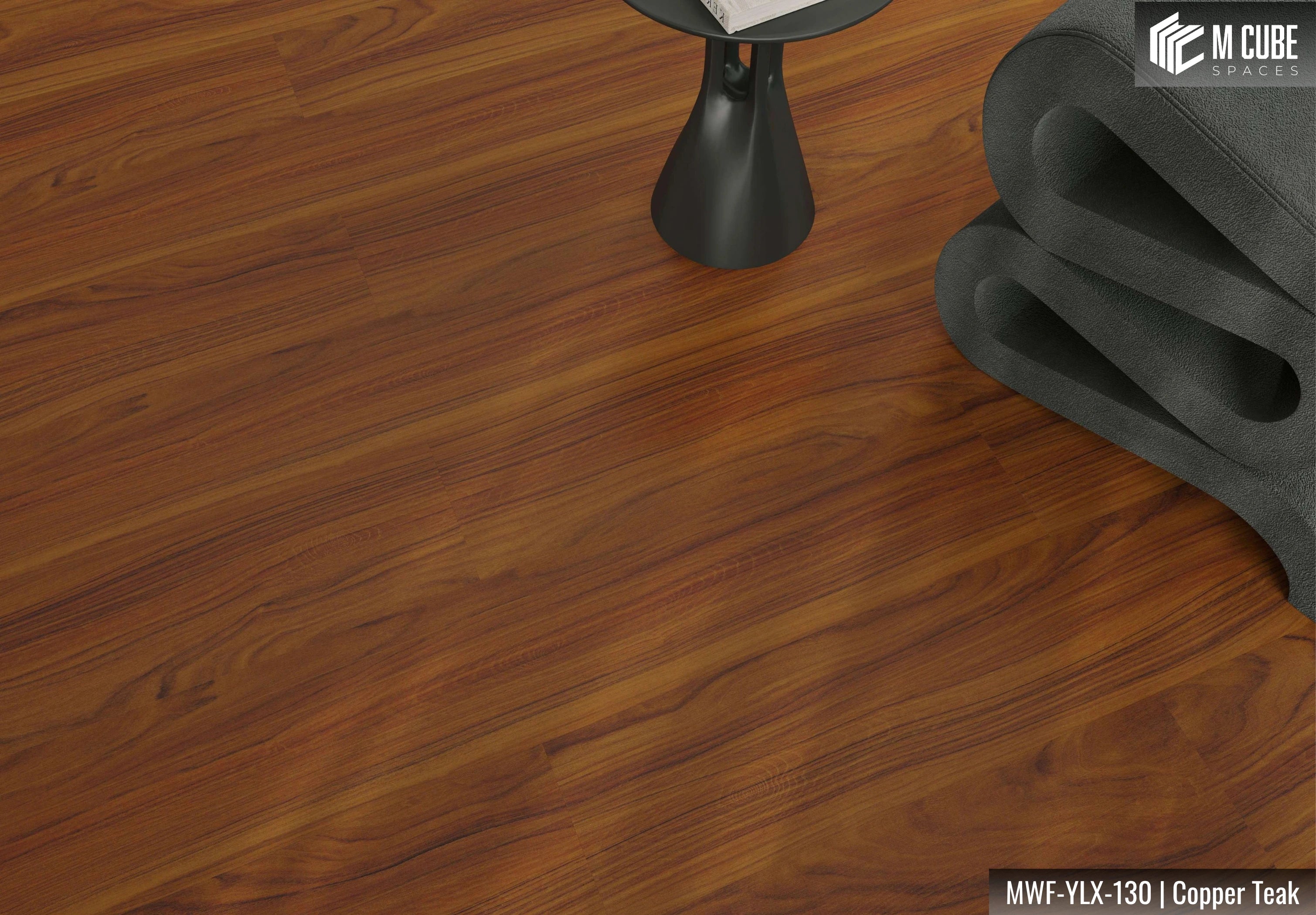 MWF-YLX-130 Copper Teak Laminated Wooden Flooring Interior Application