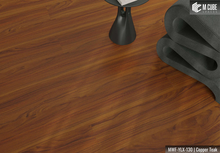 MWF-YLX-130 Copper Teak Laminated Wooden Flooring Interior Application