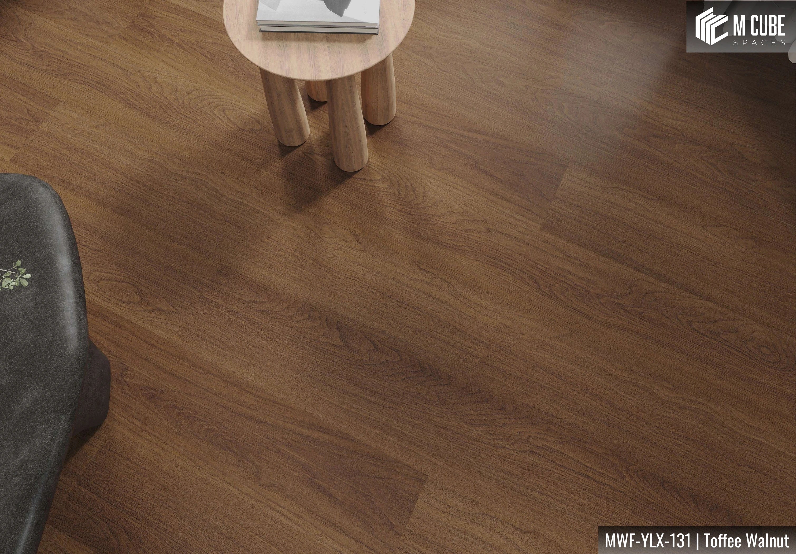 MWF-YLX-131 Toffee Walnut Laminated Wooden Flooring Interior Application