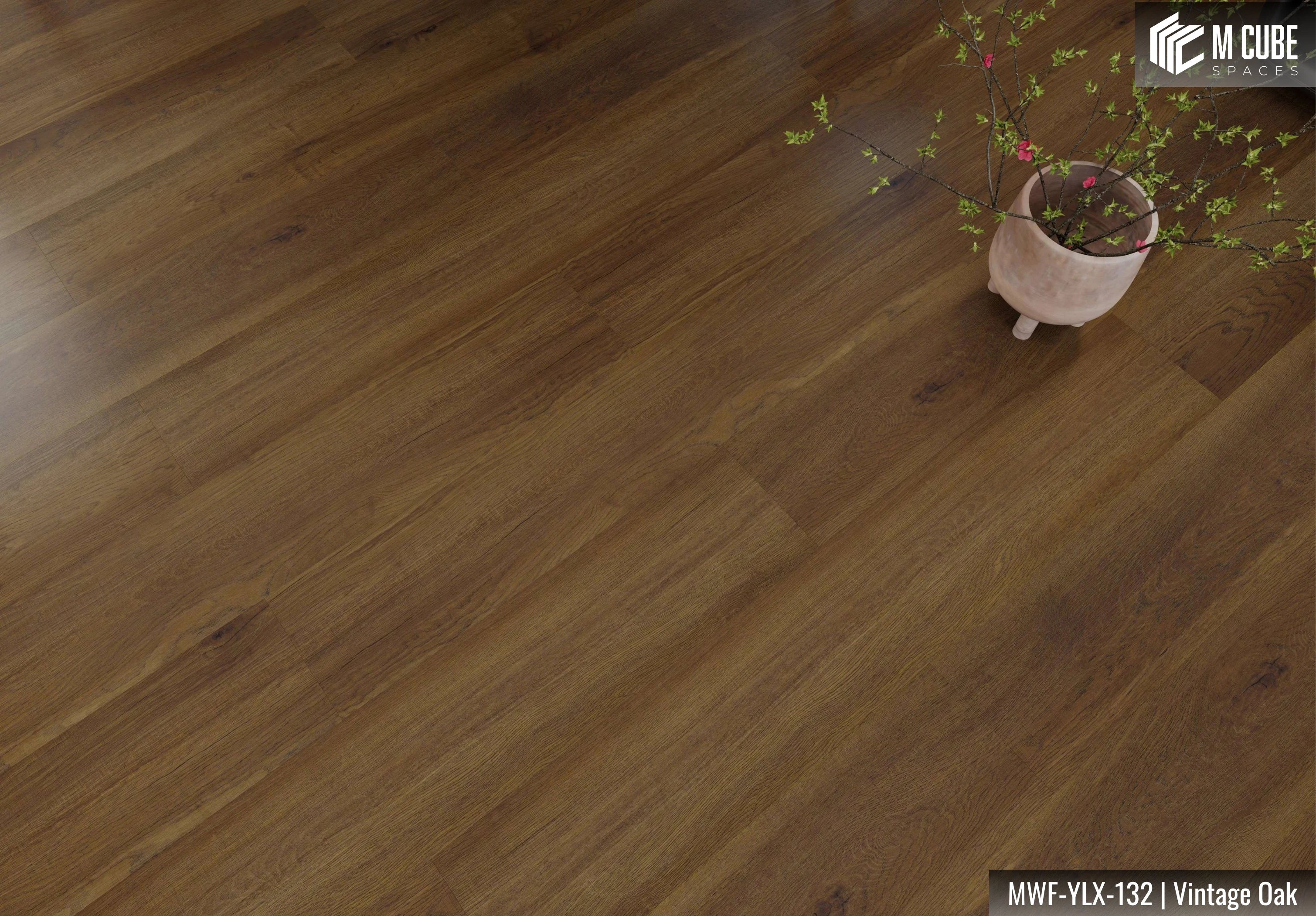 MWF-YLX-132 Vintage Oak Laminated Wooden Flooring Interior Application