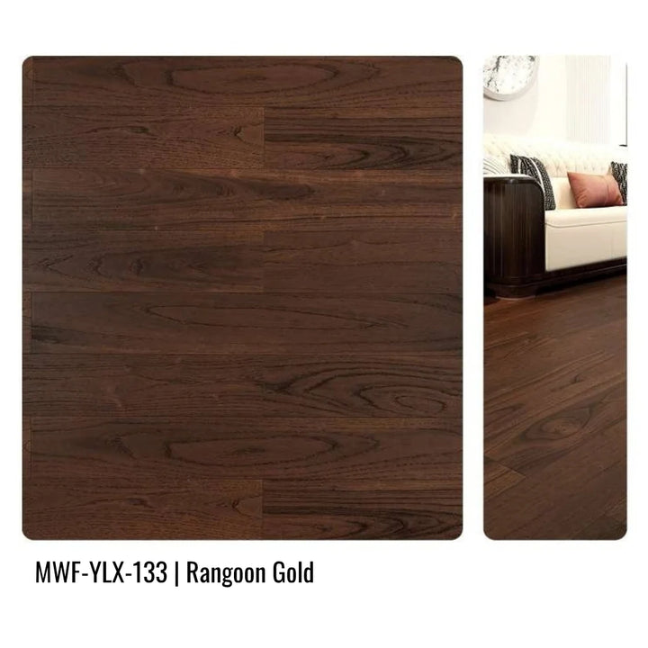 MWF-YLX-133 Rangoon Gold Solid Hardwood Flooring Finish and Grain
