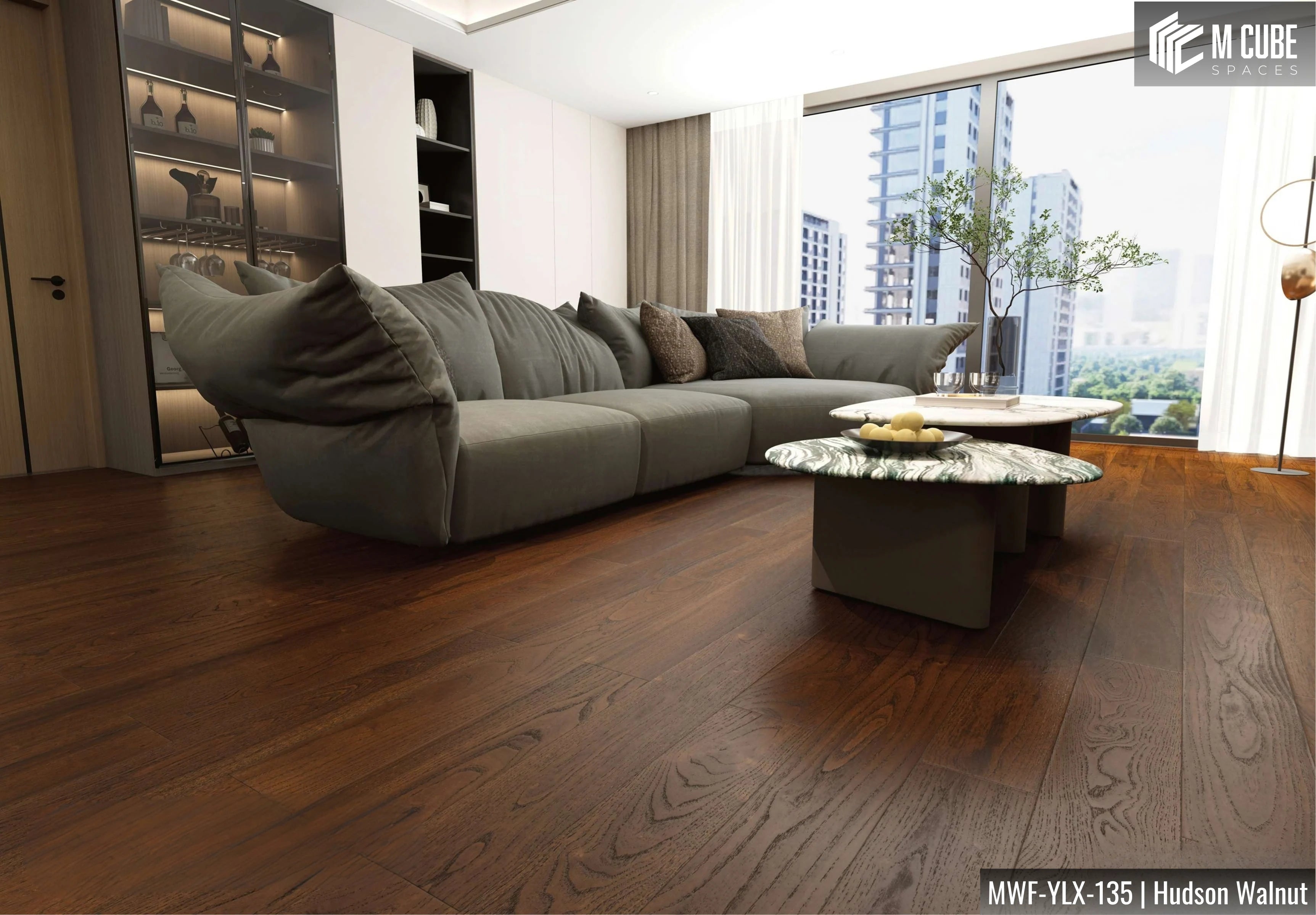 MWF-YLX-135 Hudson Walnut Solid Hardwood Flooring Interior Application 2