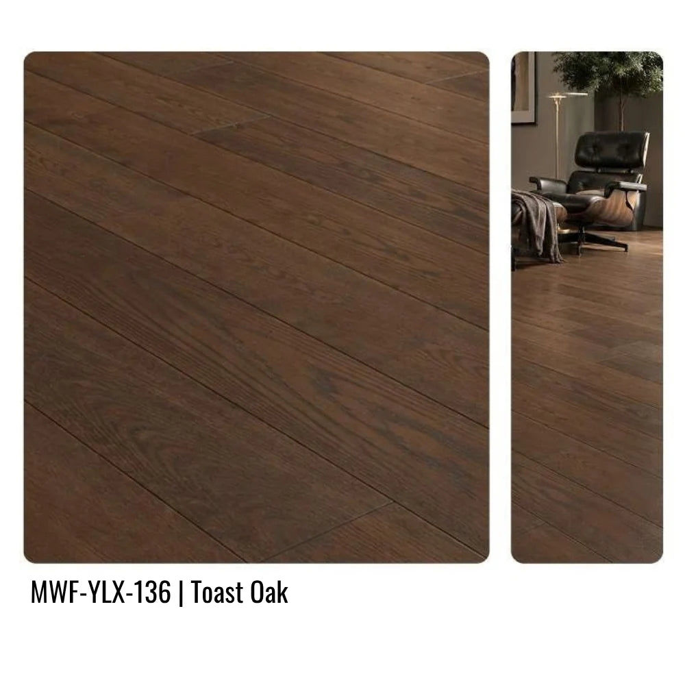 MWF-YLX-136 Toast Oak Solid Hardwood Flooring Finish and Grain