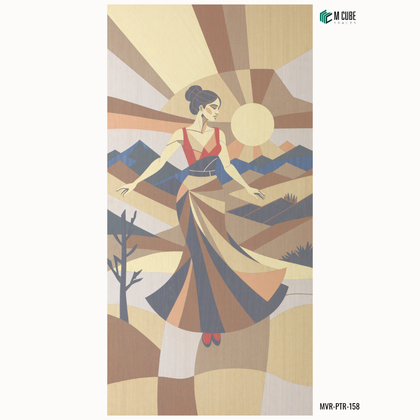 Marquetry Veneer Decorative Panel – MVR-PTR-158 | 8 × 4 ft, 4 mm