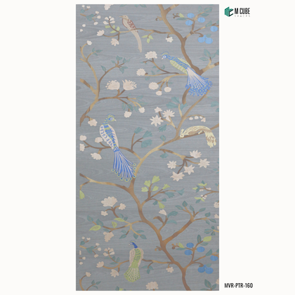 Marquetry Veneer Decorative Panel – MVR-PTR-160 | 8 × 4 ft, 4 mm