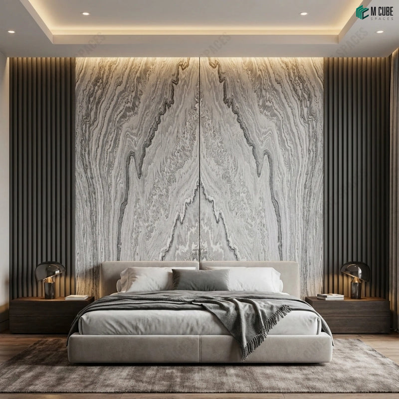 Luxury Bedroom Feature Wall with Mountain Dream Marble 2 Stone Veneer