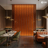 Orange Solid Glass Brick – Body Color | 200 x 100 x 50 mm | MOQ 2000 Units