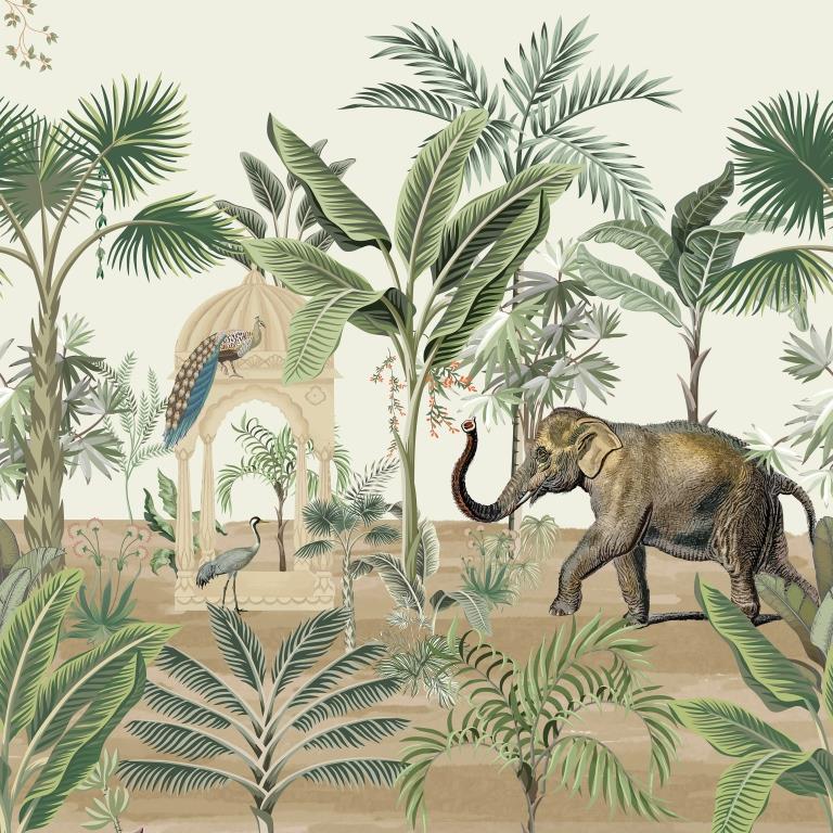 Safari Botanical wallpaper for living room & foyer interiors | MWA-LWZ-302
