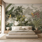 Green Tropical Botanical wallpaper design view 2 | MWA-LWZ-301