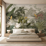 Green Tropical Botanical wallpaper design view 2 | MWA-LWZ-301
