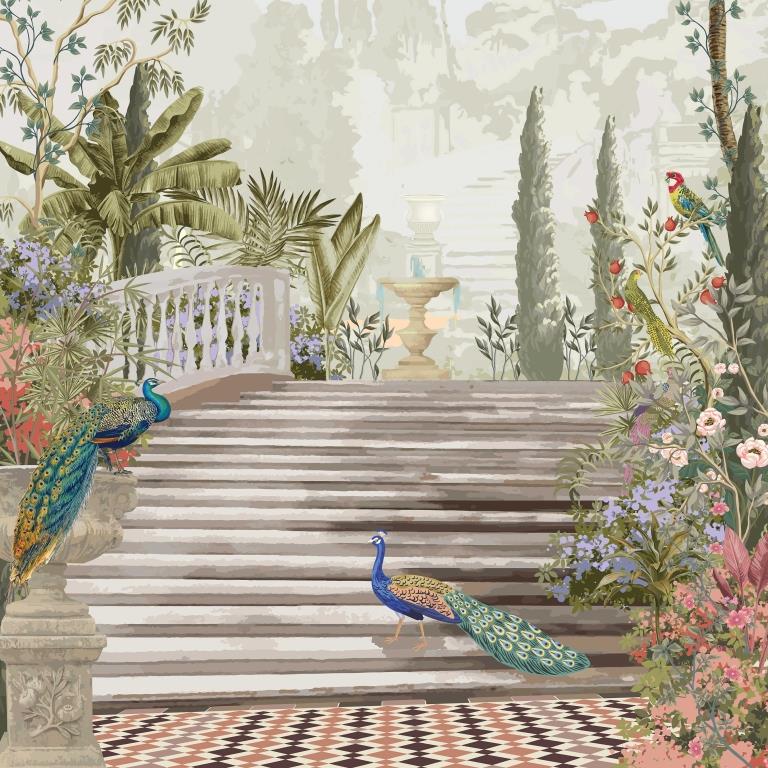 Secret Garden Architecture wallpaper for hotel lobby & lounge interiors | MWA-LWZ-300