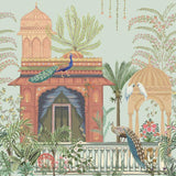 Pavilion of Peacocks Architecture wallpaper for living room & foyer interiors | MWA-LWZ-299