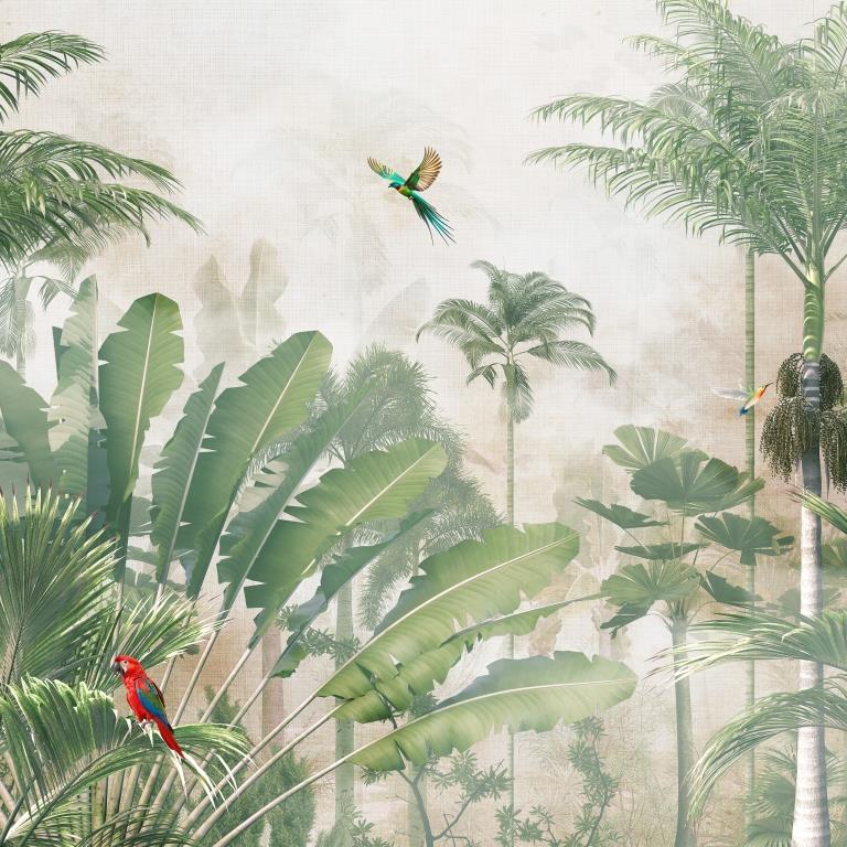 Tropical Mist Botanical wallpaper for living room & resort interiors | MWA-LWZ-295