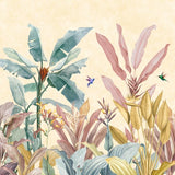 Pastel Tropics Botanical wallpaper for living room & resort interiors | MWA-LWZ-294