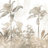 Monochrome Jungle Botanical wallpaper for living room & resort interiors | MWA-LWZ-293