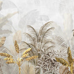 Luxe Tropical Foilage Botanical wallpaper for living room & resort interiors | MWA-LWZ-288
