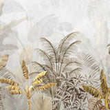 Luxe Tropical Foilage Botanical wallpaper for living room & resort interiors | MWA-LWZ-288