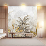 Luxe Tropical Foilage Botanical wallpaper design view 2 | MWA-LWZ-288