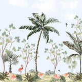 Tropical Paradise Oasis Botanical wallpaper for living room & resort interiors | MWA-LWZ-285